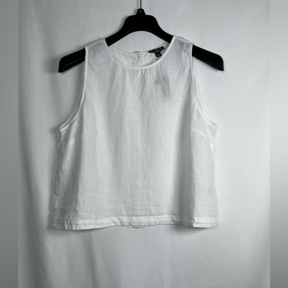 J. Crew Tops - NWT J.CREW Size XL Maxine button-back Top 100%  Linen In White